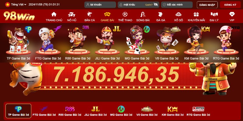 Danh sách nhà cung cấp game bài 98win